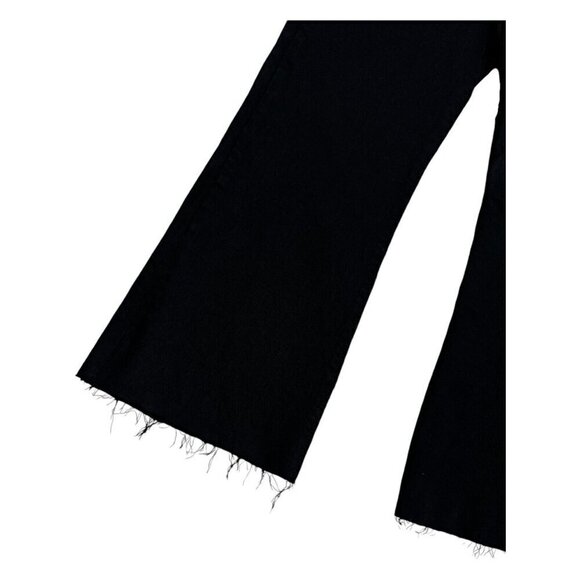 LTJ DENIM Sicily Los Angeles Wide Leg Flare Raw Hem Capri Denim Black Jean 31x25 - Picture 6 of 6